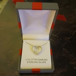 Diamond sterling silver necklace